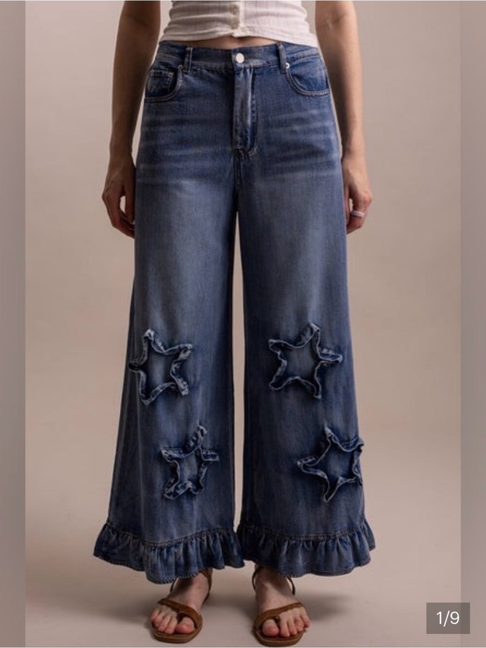 Blue Velvet Light Blue Star-Appliqué Women's Jeans